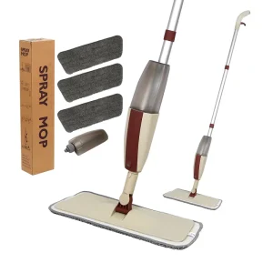 Rotatable Microfiber Flat Spray Mop with Hands-Free Spin and Water Spray