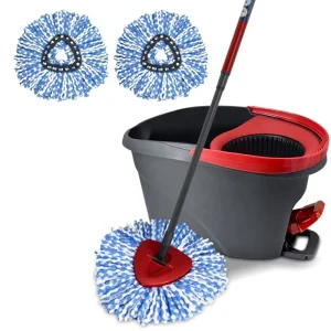 Rotating Microfiber Chenille Flat Mop and Bucket Set for Household Floor Cleaning