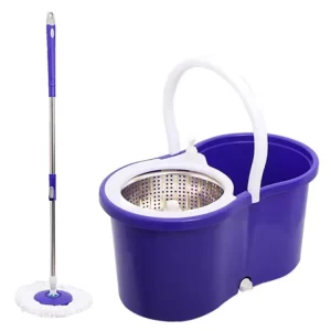 Rotating Mop and Bucket Set Stainless Steel Handle Suitable for All Types of Floors Indoor and Outdoor Use Wet and Dry