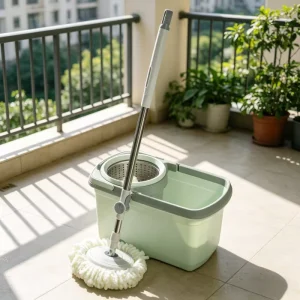 Rotating Mop and Bucket Set with Microfiber Mop Heads