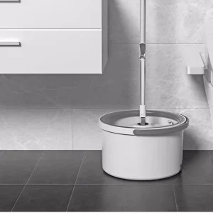 Round-Head Telescopic Stainless Steel Handle Mop Set with Bucket and Self-Separating Spin Mop