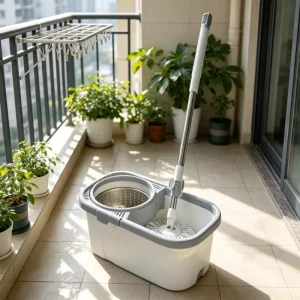 Round Mop and Bucket with Wringer Set, Separate Clean and Dirty Water, 360° Rotating