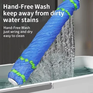 Round Ultrafine Fiber 360 Rotation Self-Wringing Telescopic Stainless Steel Pole Hands Free Dry Wet Household Flat Twist Mop