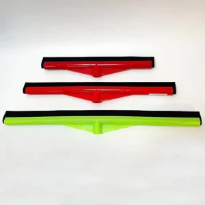 Rubber Floor Squeegee with Long Handle Microfiber Window and Glass Scraper