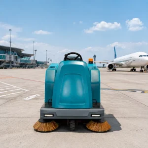S1600 Ride-On Floor Sweeper with Twin Side Brushes and Vacuum System