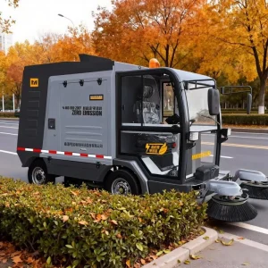 S2000 48V Electric Ride-On Street Floor Sweeper with Side Brush, 7500W Battery, 1000L Capacity, and High-Pressure Cleaning
