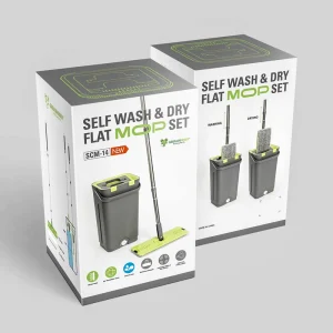 SCM-14PRO Telescopic Steel Pole Microfiber Mop and Bucket Set with Dual Drive