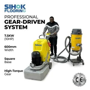SHCG-600 Stand-Behind Marble Floor Polishing Machine 7.5KW 10HP 600mm Gear-Driven Concrete Stone Floor Grinder