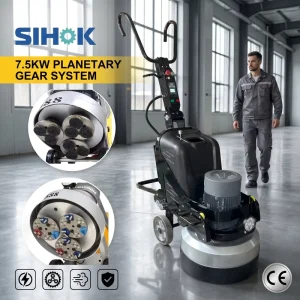 SIHOK 580mm Planetary Concrete Floor Grinder 7.5KW 3 Heads Gear Driven Dust Free Floor Polisher Factory Vendor