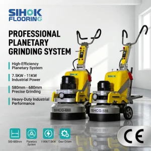 SIHOK 7.5KW Planetary Concrete Floor Grinder 3 Head 580mm Walk Behind Industrial Surface Preparation Machine Factory Price