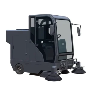 SJ2000 Ride-On Sweeper with Water Spray, Dust Control, Ergonomic Seat