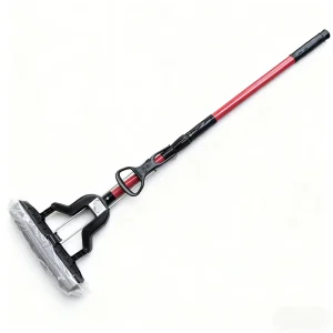 SOP22 Folding Squeeze Rubber Cotton Mop with Iron Pole Hands Free Wet & Dry Absorbent PVA Sponge Mop for Home Floor Cleaning