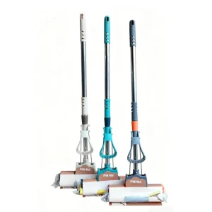 SOP27 27cm Double-Row PVA Collodion Mop with Three-Striped Stainless Steel Head for Floor Cleaning