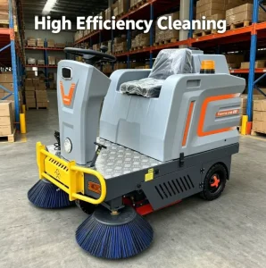 SP-1300 Ride-On Floor Sweeper, 1300mm Cleaning Width, 85L Dust Hopper