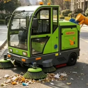 ST D1900 Battery-Powered Ride-On Road Sweeper for Outdoor Cleaning