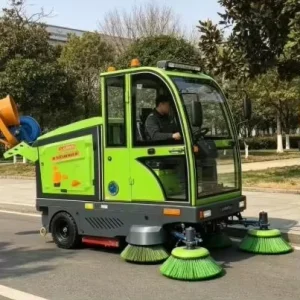 ST D1900 Industrial Ride-On Road Sweeper Machine with Cabin for Logistics Parks and Factories