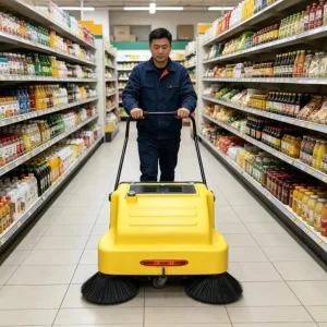ST-E01 Battery-Operated Sweeper for Distribution Centers, Manufacturing Plants, and Warehouses