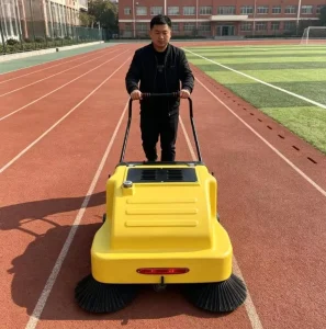 ST E01 Electric Walk Behind Floor Sweeper with 1050mm Cleaning Width and 20L Water Tank for Industrial Warehouse Maintenance