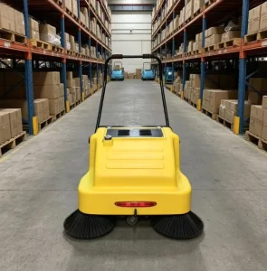 ST E01 Walk Behind Sweeper for Textile Factory, Logistics Warehouse, and Industrial Areas