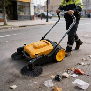 ST-M1 Walk-Behind Manual Floor Sweeper, 1050mm Cleaning Width, for Villas and Courtyards