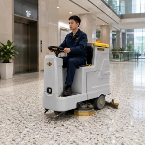 ST-X700 Battery Powered Ride on Floor Scrubber Sweeper for Large Area Commercial Cleaning