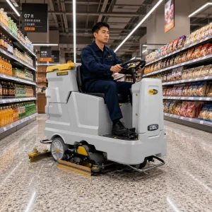ST-X800 Battery Powered Ride on Floor Scrubber with Long Runtime for Industrial Warehouse Cleaning