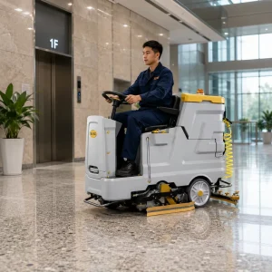 ST-X800 Ride on Floor Scrubber Dryer with Long Battery Life for Large Factory and Warehouse Cleaning