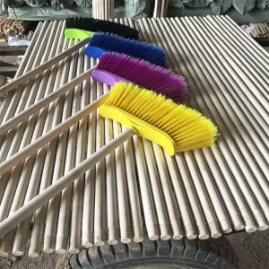 SWEET Factory Household Cleaning Products Soft Bristle Broom Plastic Broom With Wood Sticks