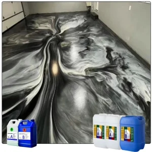 Scratch-Resistant Self-Leveling Liquid Resin 3D Metallic Art Epoxy Resin Paint for Floor Coating