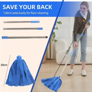 Screw Socket Microfiber Cloth Mop with Long Handle for Floor Cleaning