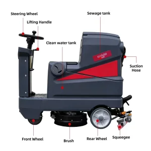 Scrubbing Washing Vacuuming 3 in 1 Floor Scrubber Ride on Cleaning Machine for Logistics Center and Manufacturing Plant