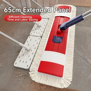 Self-Cleaning Flat Floor Mop with Washable Replacement Pad, Lightweight