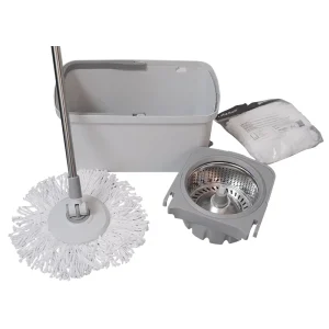 Self-Rotating Self-Wringing Spin Mop and Separable Double-Bucket Kitchen Mop Set