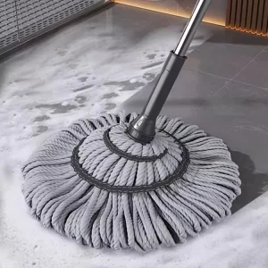 Self-Squeezing Spin Mop with Simulated Hand-Wringing Technology for All Floor Types