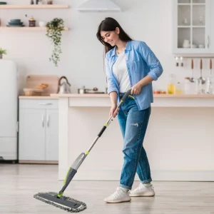 Self-Washing Microfiber Flat Mop with Water Spray Foldable Aluminum Handle