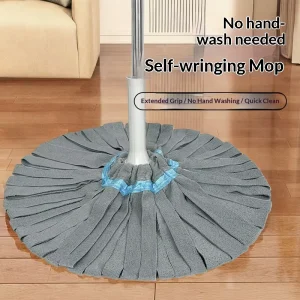 Self Wringing Terry Cloth Manual Mop Hands Free Rotating Bucket Eco Friendly Stainless Steel Extendable Handle Mop Cloth Home