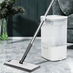 Separate Clean Dirty Water Tanks No Double Dipping Swivel Handfree Mop Set Dual Compartment Mop Bucket System Self Wringer Flat