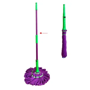 Sh1858 Long Handle Twist Spin Floor Rotatable Microfiber Dry Wet Telescopic Self Twisting Water Mop