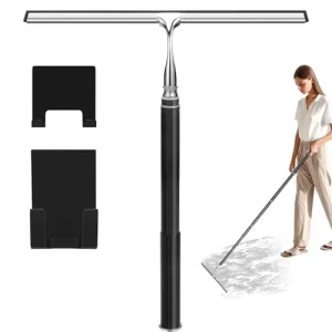 Shower and Window Squeegee with Long Handle and Extension Pole for Glass and Floor Cleaning