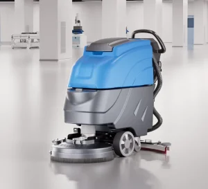ShuoJie 100Ah Lead Acid Battery 20 Inch Commercial Walk Behind Floor Scrubber with 19gal Hopper 1050W Power 1 Year Warranty