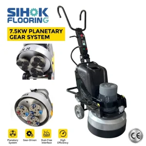 Sihok 220V Single Phase Granite Marble Genie Terrazzo Epoxy Floor Grinder 7.5Kw 10Hp 550Mm Concrete Floor Polishing Machine Ce
