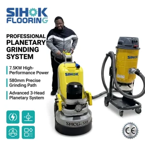 Sihok Hand Push Electric Power 220V 380V Epoxy Floor Polishing Machine Planetary Floor Grinder Concrete Floor Grinding Machine