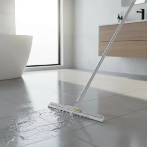 Silicone Broom with Eco-Friendly PP Handle and Rotating Floor Scraper