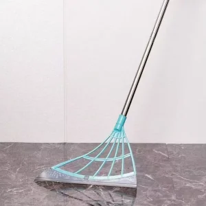 Silicone Floor Squeegee with Flexible Water Wiper for Bathroom Hair and Water Cleaning