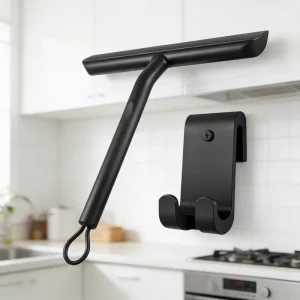 Silicone Squeegee Shower Hook Floor Streak Cleaning Tool for Glass Doors Bathroom Mirror Tiles