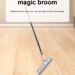 Silicone Telescopic Broom with Pole for Bathroom and Floor Cleaning