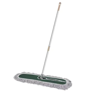 Single-Clip Folding Dust Push Mop with Steel Pole, Swivel Head and Polyester Cotton Mop Head for Hospital and Hotel Cleaning