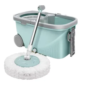 Single Drive Bucket Hands Free Rotating 360 Rotary Microfiber Wheels Magic Clean Tool Set Spin Cleaning Floor Mops