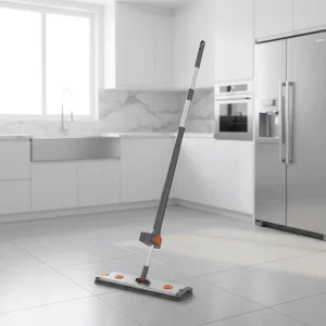 Sliding Wringing Microfiber Mop Set Rectangle Stainless Steel 360-Degree Floor Cleaning Mop