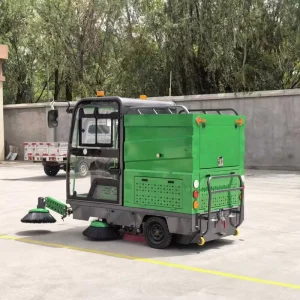Small 3-Wheel Fully Enclosed Battery-Electric Motor Ride-On Road Sweeper Municipal Sanitation Cleaning Machine